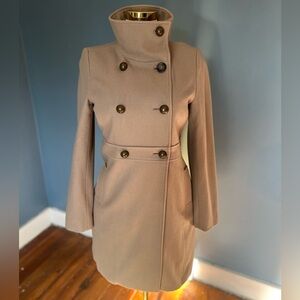 Old Navy Standing Collar Desert Taupe Double-Breasted Coat